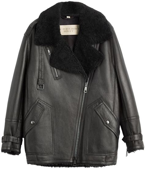 burberry brit sheppington oversized shearling aviator jacket